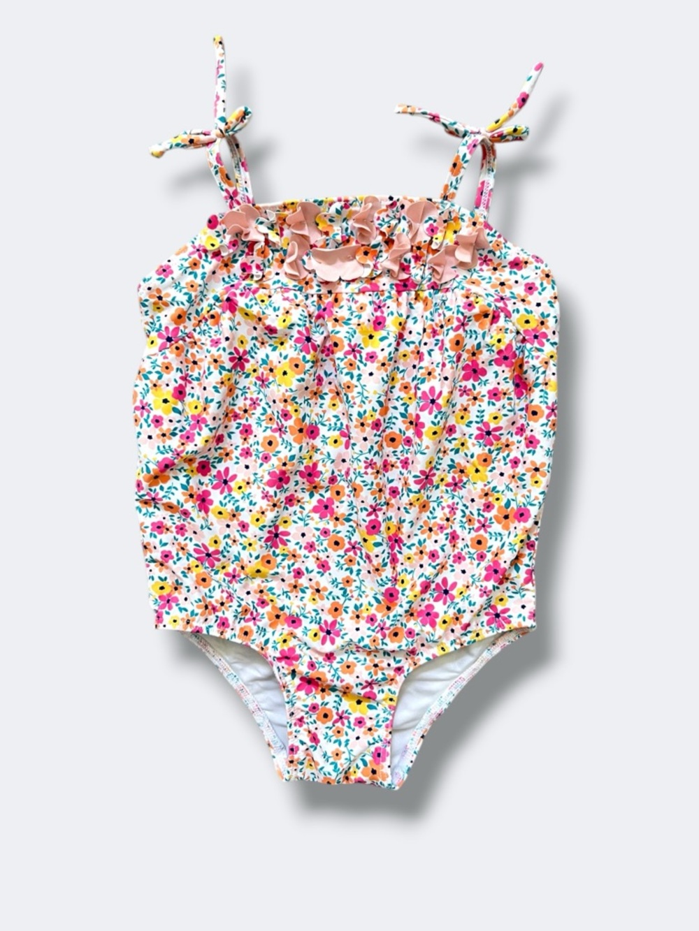 🌻3/$25 Tucker + Tate One Piece Swimsuit Girls 24M Floral 3D Flowers Lined Beach